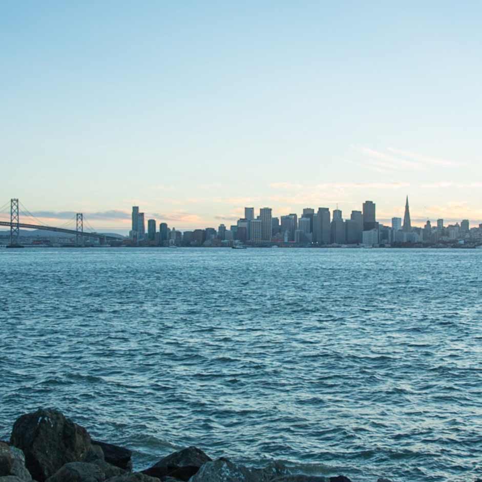 San Francisco skyline seen from the Bay